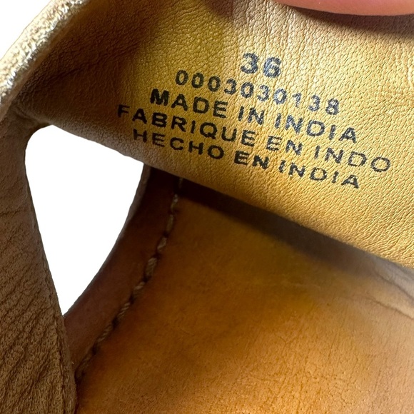 Free People Sant Antoni Sandal Brown Leather Women's 36 US 6.5 Toe Loop Slides - Picture 13 of 14